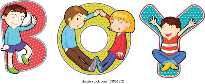 illustration of a alphabets on white