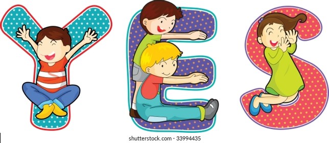 illustration of a alphabets on white