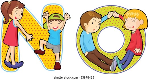 illustration of a alphabets on white
