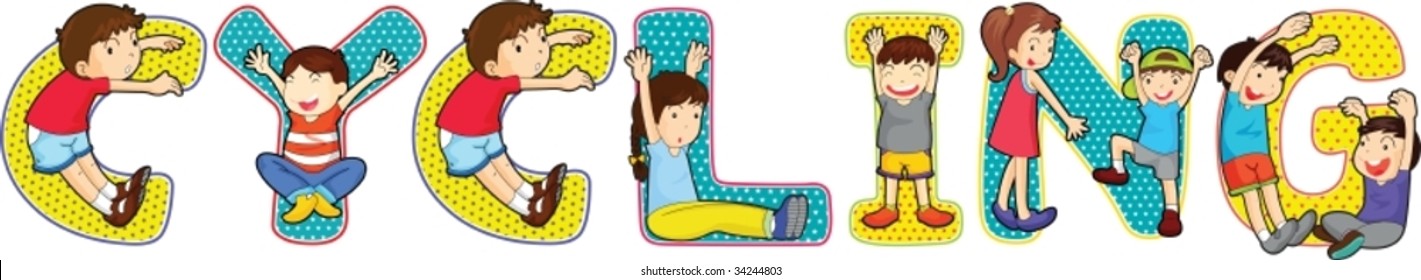 illustration of a alphabets on white