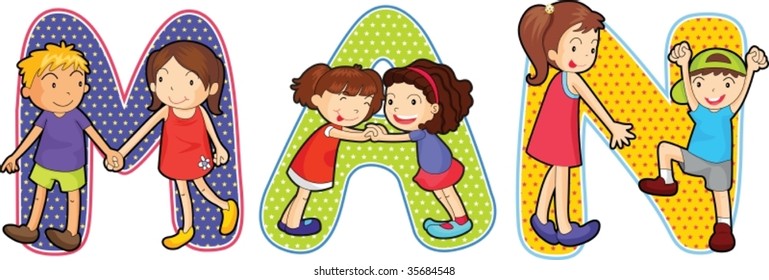 ilustración de alfabetos en blanco