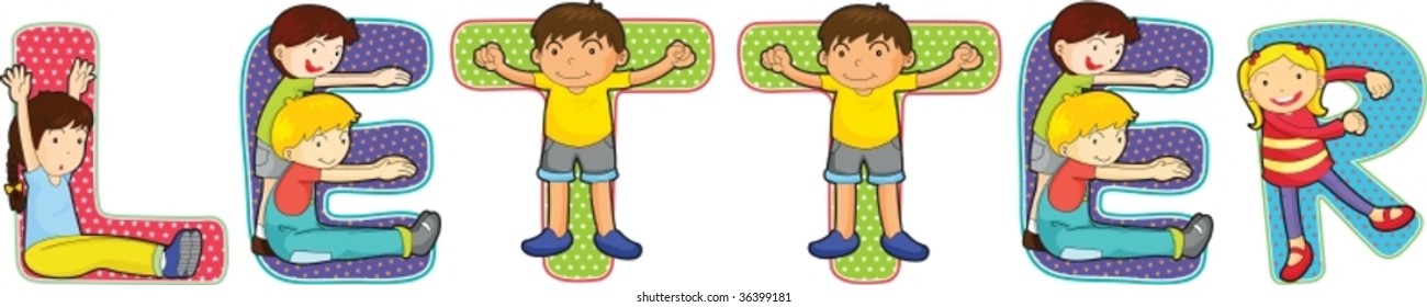 illustration of alphabets on white