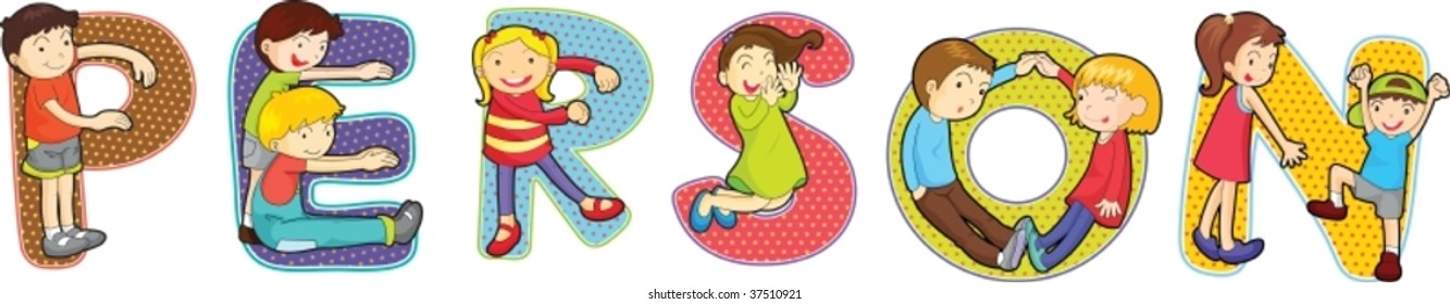 illustration of alphabets on white
