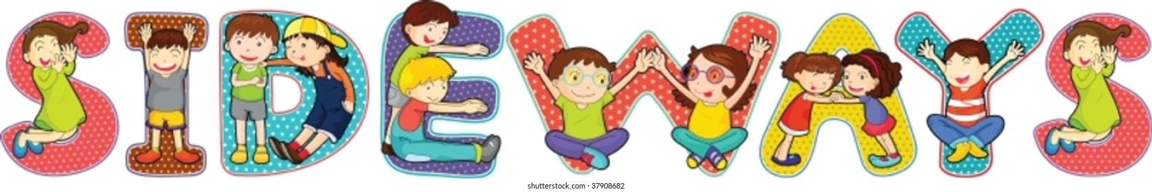 illustration of alphabets on white