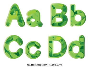 illustration of alphabets on a white background