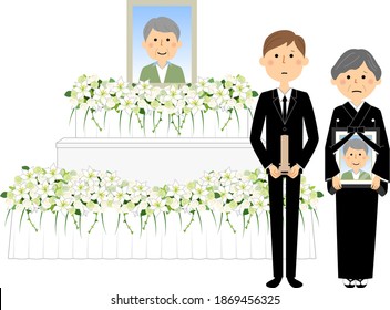 It is an illustration of the altar and the bereaved family.