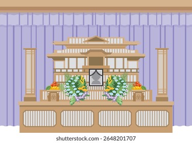 Ilustração de um altar em uma funerária