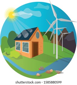 Illustration alternative energy sources, ecology