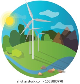 Illustration alternative energy sources, ecology