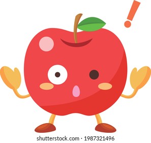 Illustration of an amazing apple character