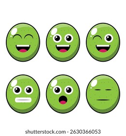 The Illustration of Ambarella Emoticon Fruit