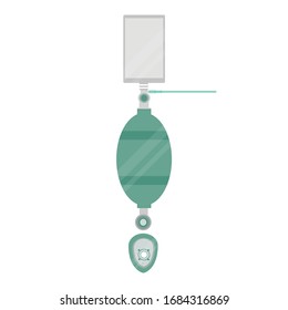 Illustration of an Ambu bag with reservoir bag.