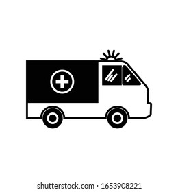 Illustration ambulance car icon vector for emergency hospital logo design