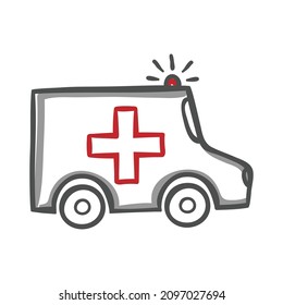 Illustration of ambulance car for medical isolated on white background