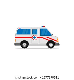 illustration ambulance for emergencies flat design isolated white background