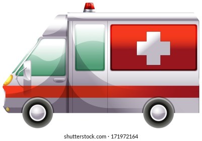 Illustration of an ambulance on a white background