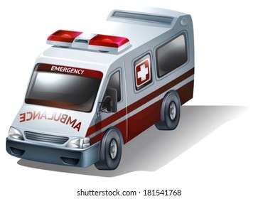 Illustration of an ambulance on a white background
