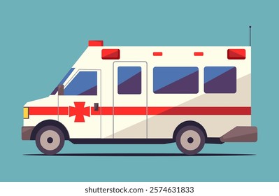 Illustration of an ambulance, representing emergency medical services and healthcare response