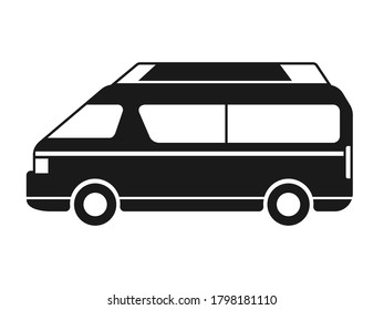 Illustration of ambulance silhouette icon.