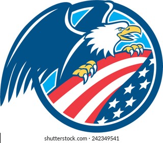 Illustration American Bald Eagle Clutching Usa Stock Vector (Royalty ...