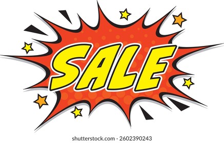 Illustration of American comic book style sale lettering