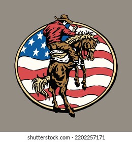 an illustration of the American cowboy