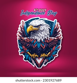 Illustration of American Eagle background design for independence veterans labor memorial day