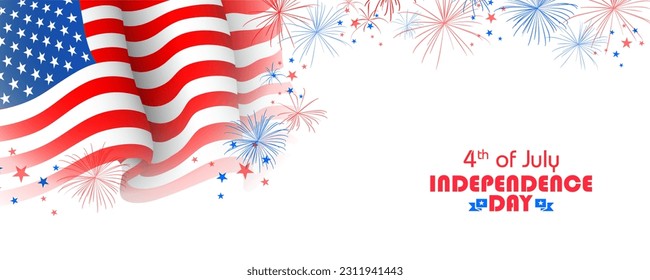 illustration of American Flag Background for Fourth of July background for Happy Independence Day of America