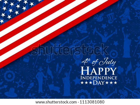 illustration of American Flag Background for Fourth of July background for Happy Independence Day of America