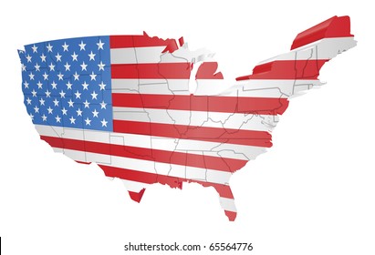 illustration of the american flag as the map of the USA