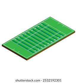 The Illustration of American Football Field 3D