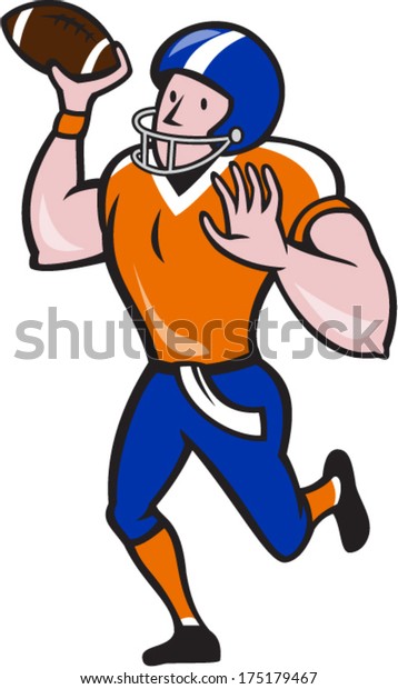 Illustration American Football Gridiron Quarterback Player Stock Vector ...