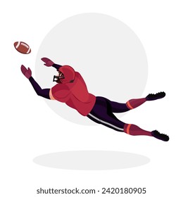 Illustration of an American football player. Football player. American football. Guy playing football.
