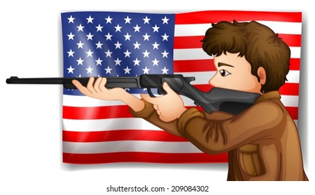 Illustration of an American hunter