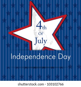 Illustration of American Independence Day of 4th July with star on blue color background.EPS 10. Can be use as banner, poster and flyer.