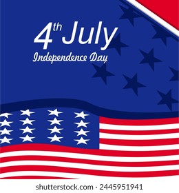 illustration of American Independence Day on July 4th