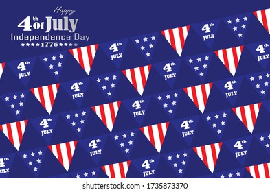 Illustration of American Independence Day Vector. 4th of July Paper Lettering