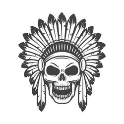 Illustration Of American Indian Skull