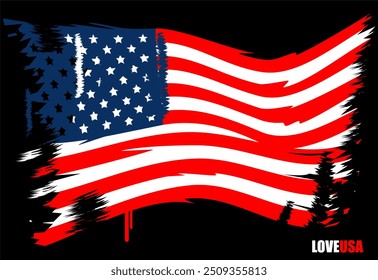 ILLUSTRATION OF AMERICAN NATIONAL FLAG MADE BY CORELDRAW