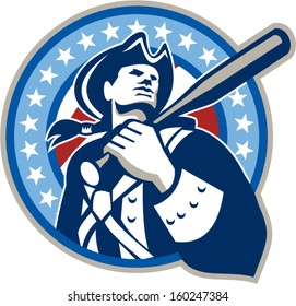 Illustration American Patriot Holding Baseball Bat Stock Vector ...