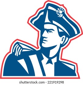 Illustration American Patriot Revolutionary Soldier Bust Stock Vector ...