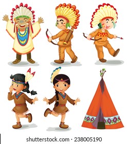 Illustration american red indians
