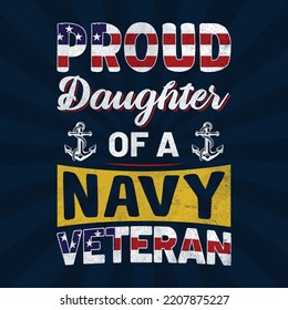 Illustration American Veteran Themes Design With Grunge Style