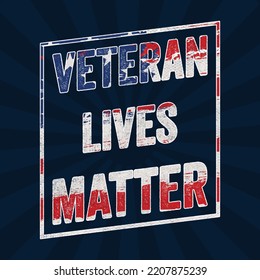 Illustration American Veteran Themes Design With Grunge Style