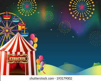 Ilustración de un parque de atracciones