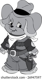 Illustration of the amusing dog cowboy