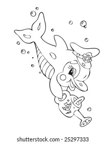 Illustration of the amusing dolphin