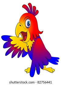illustration amusing parrot reasons on white background