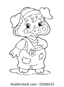 Illustration of the amusing pig