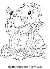 illustration of the amusing playful turtle